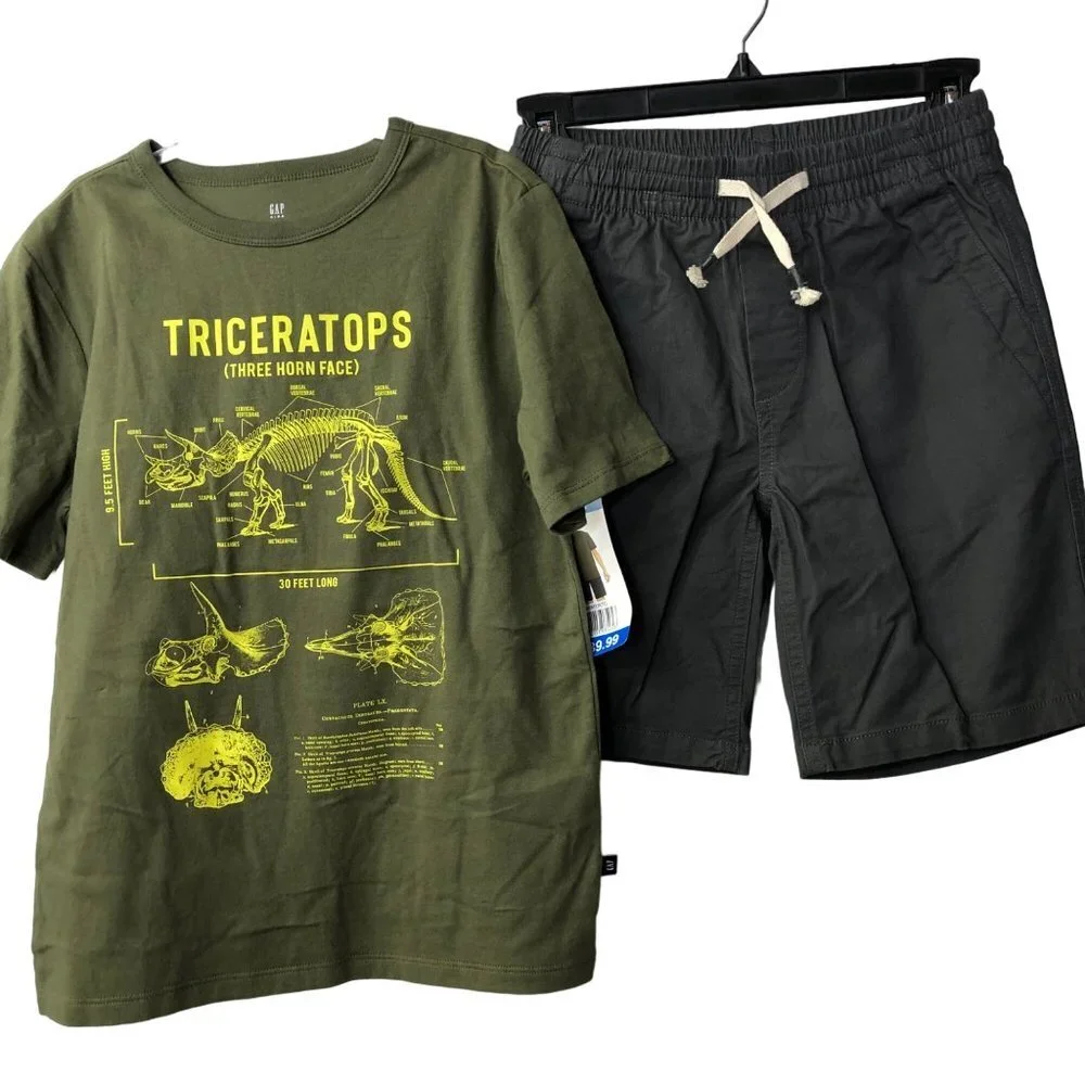GAP Boy's 2-Piece Short Sleeve‎ T-Shirt & Shorts Outfit Set SZ 10/12 NWT